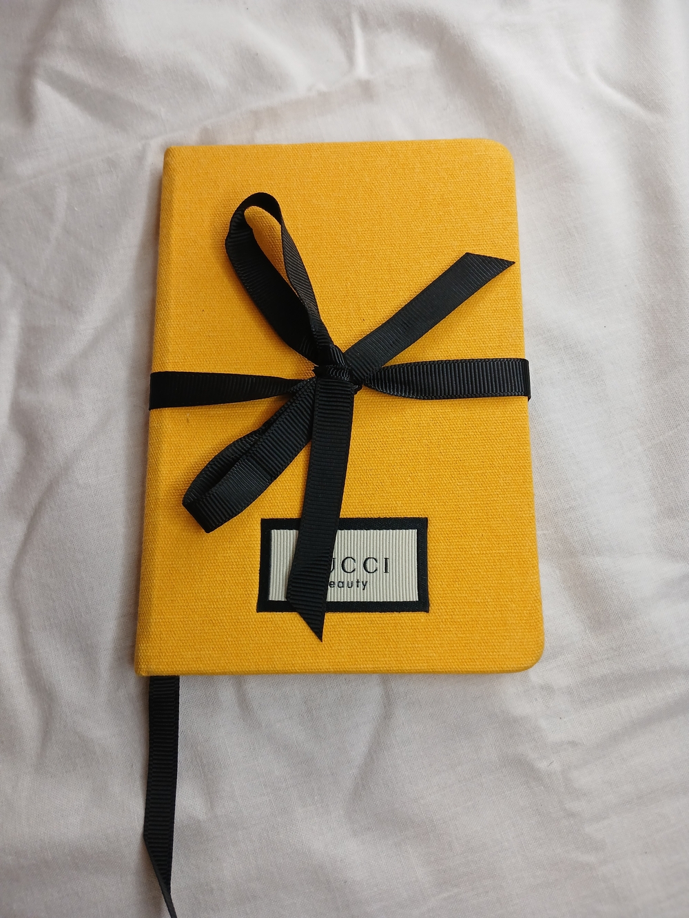 Gucci Beauty Yellow Journal With Ruled Sheets & Ribbon Tie